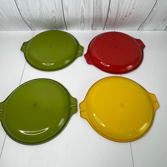 Vintage Styson Inc. Plates MCM Picnic Camping Metal Enamelware- Set 4 - Picture 3 of 10